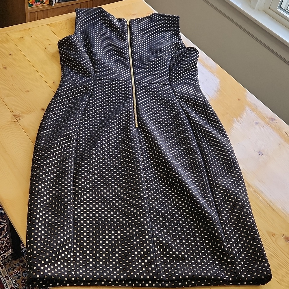 Calvin Klein Black Gold Sheath Pencil Dress 14 - Picture 9 of 15